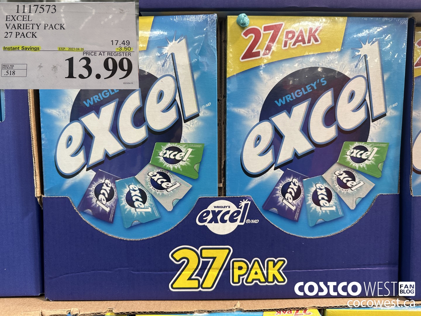 1117573 EXCEL VARIETY PACK 27 PACK ($3.50 INSTANT SAVINGS EXPIRES ON 2023-04-16) $13.99
