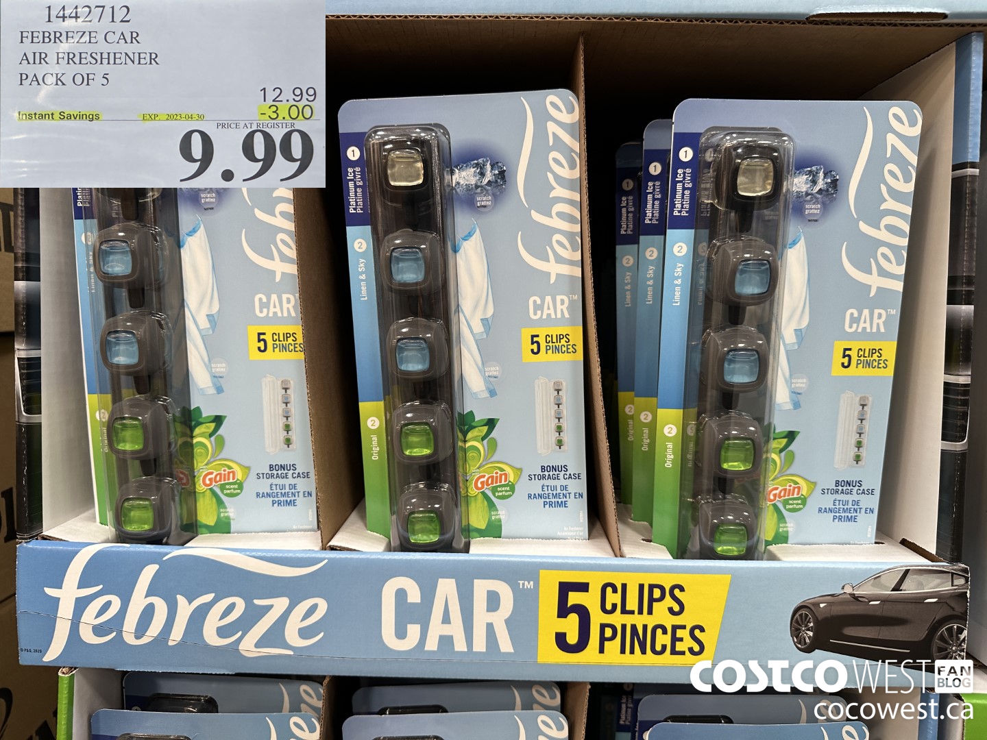 1442712 FEBREZE CAR AIR FRESHENER 5 PACK ($3.00 INSTANT SAVINGS EXPIRES ON 2023-04-30) $9.99