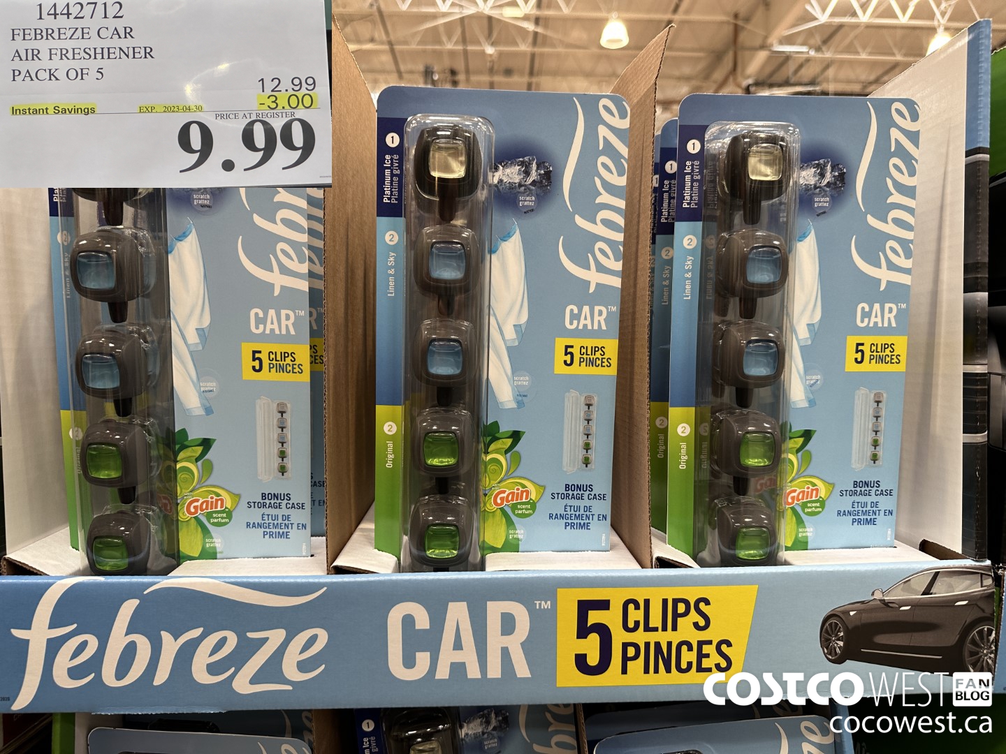 1442712 FEBREZE CAR AIR FRESHENER 5 PACK ($3.00 INSTANT SAVINGS EXPIRES ON 2023-04-30) $9.99