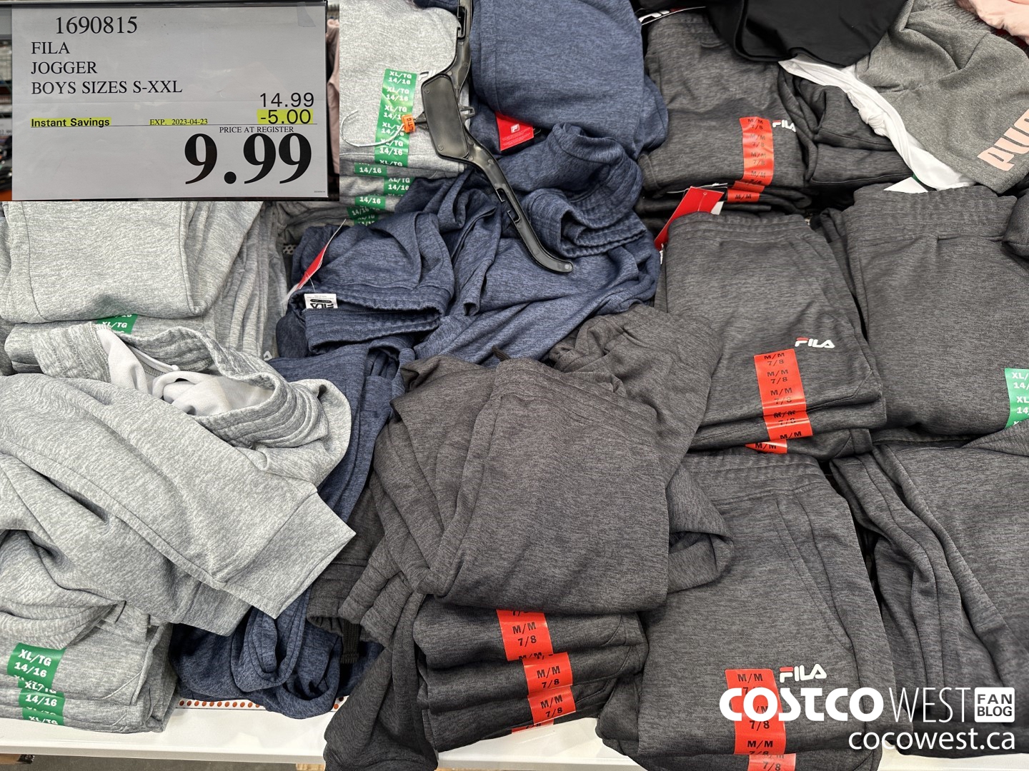 1690815 FILA JOGGER BOYS SIZES S-XXL ($5.00 INSTANT SAVINGS EXPIRES ON 2023-04-23) $9.99