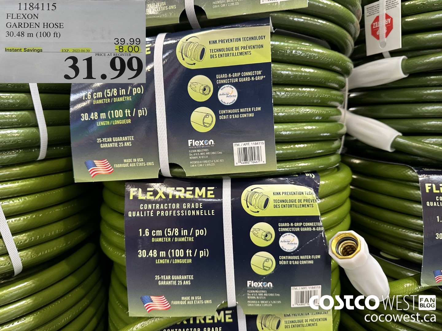 1184115 FLEXON GARDEN HOSE 30.48 M (100 FT) ($8.00 INSTANT SAVINGS EXPIRES ON 2023-04-30) $31.99