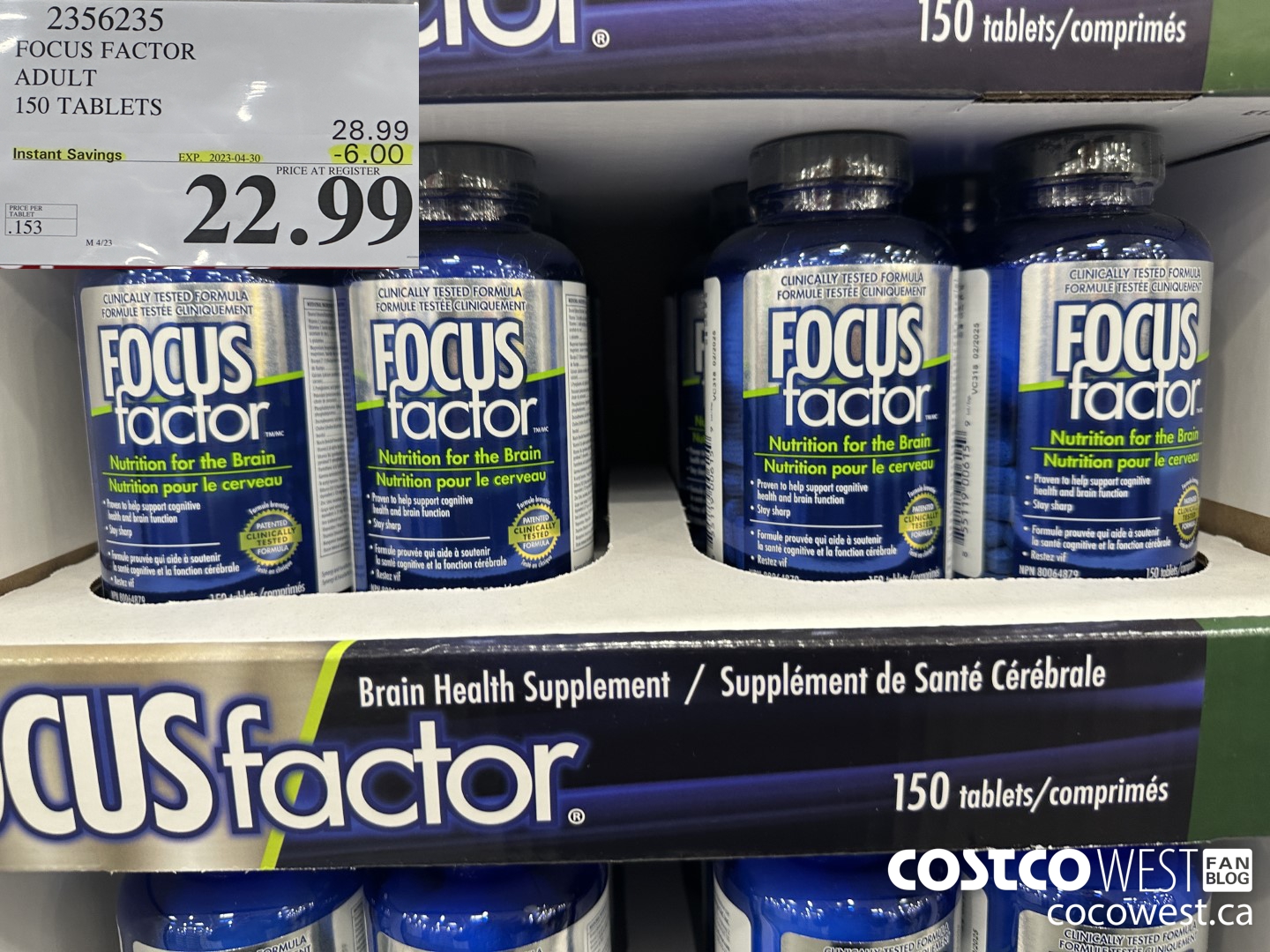 2356235 FOCUS FACTOR ADULT 150 TABLETS ($6.00 INSTANT SAVINGS EXPIRES ON 2023-04-30) $22.99
