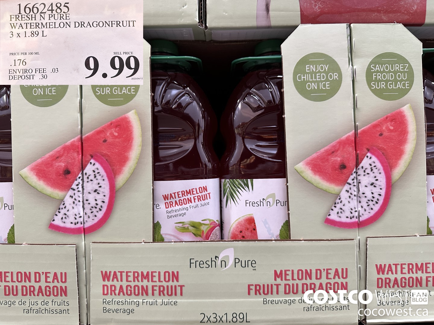 1662485 FRESH N PURE WATERMELON DRAGONFRUIT 3 X 1.89 L $9.99