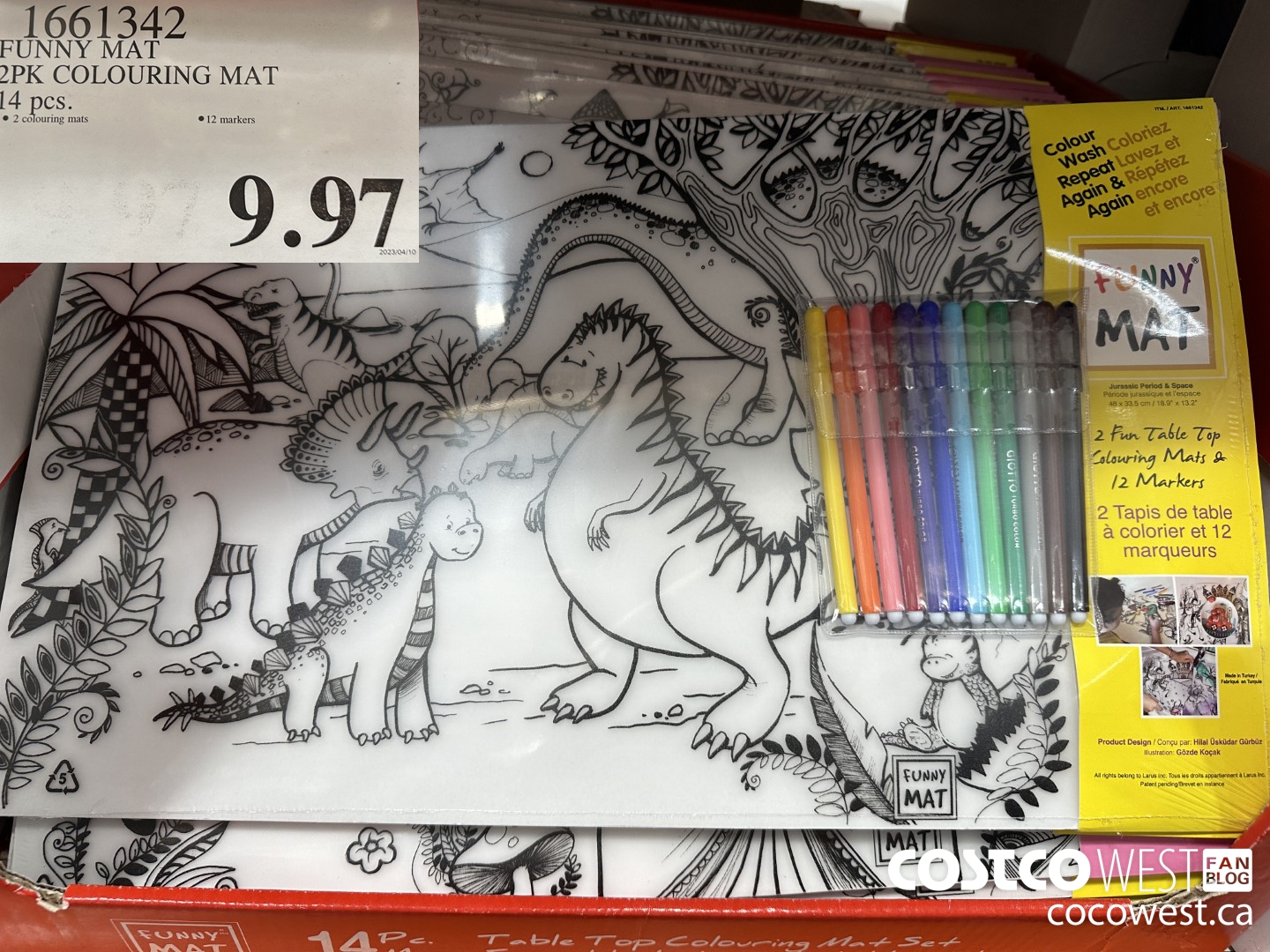 1661342 FUNNY MAT 2PK COLOURING MAT 14 PCS $9.97
