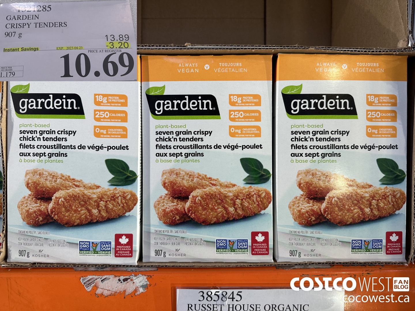 1321285 GARDEIN CRISPY TENDERS 907 g ($3.20 INSTANT SAVINGS EXPIRES ON 2023-04-23) $10.69