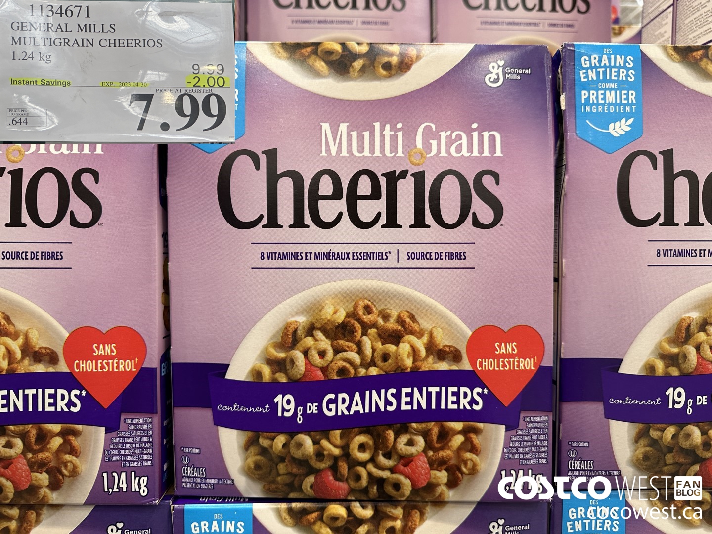 1134671 GENERAL MILLS MULTIGRAIN CHEERIOS 1.24 kg ($2.00 INSTANT SAVINGS EXPIRES ON 2023-04-30) $7.99