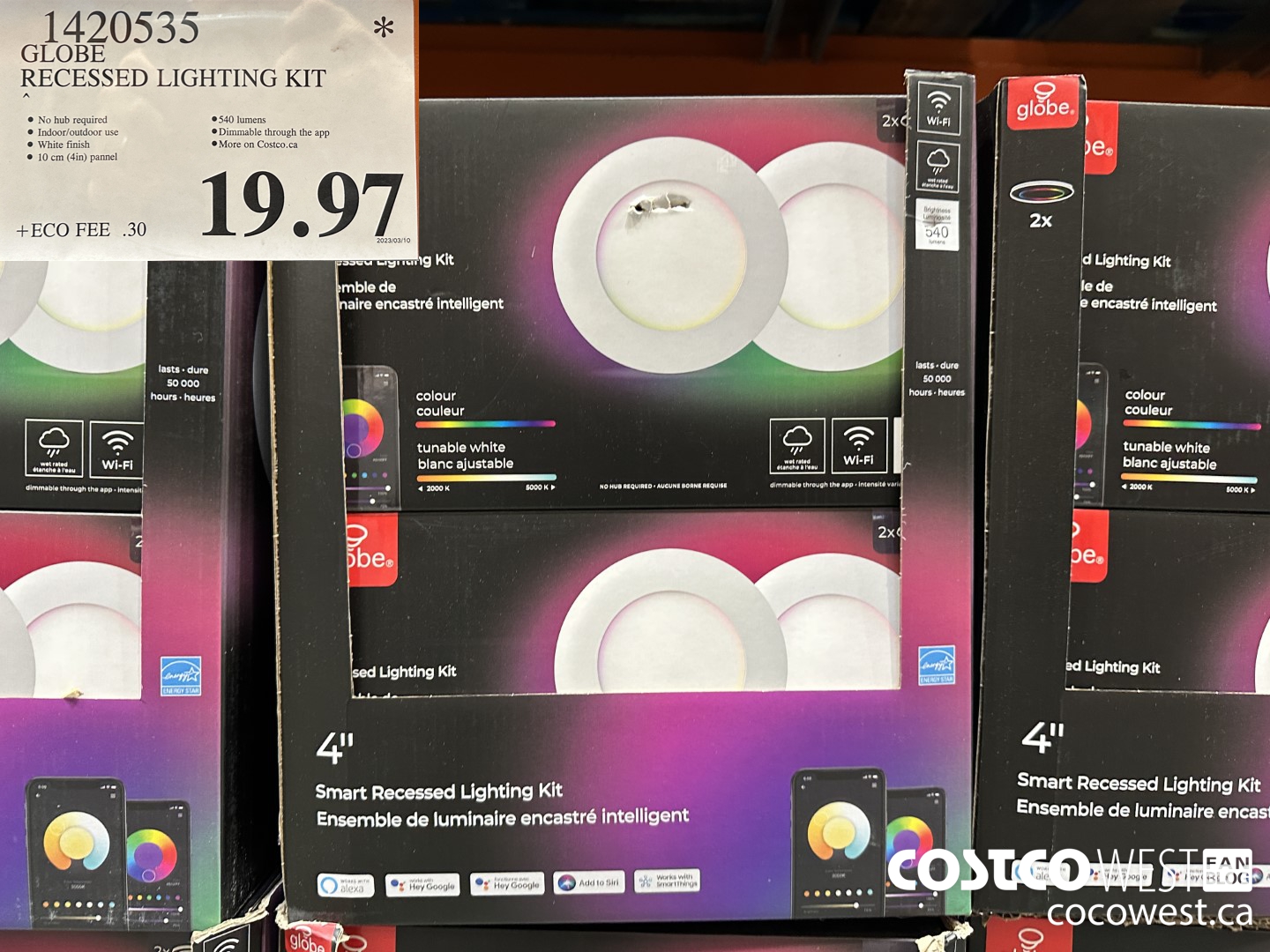 1420535 GLOBE RECESSED LIGHTING KIT SMART PACK OF 2 $19.97