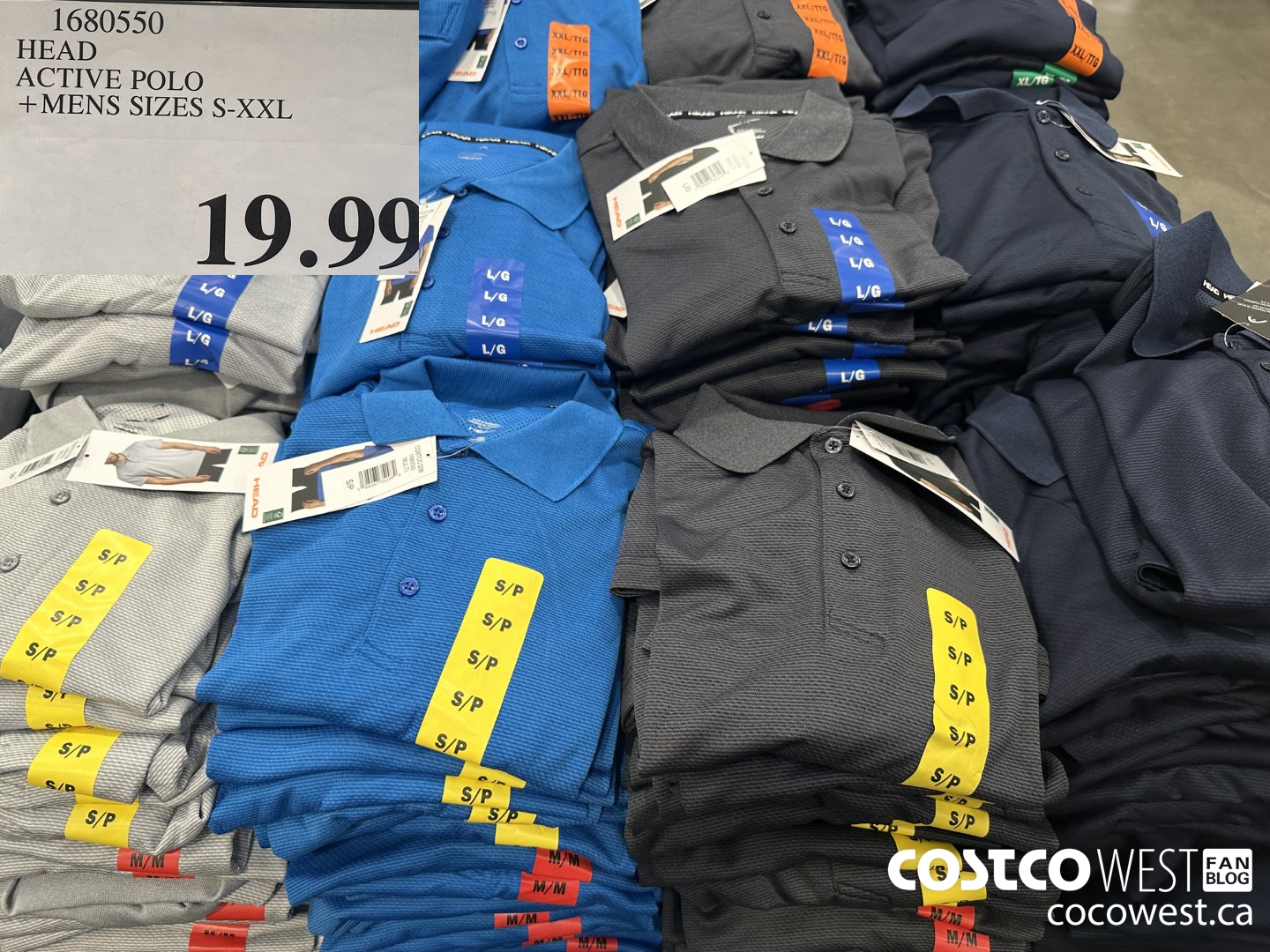 1680550 HEAD ACTIVE POLO MENS SIZES S-XXL $19.99