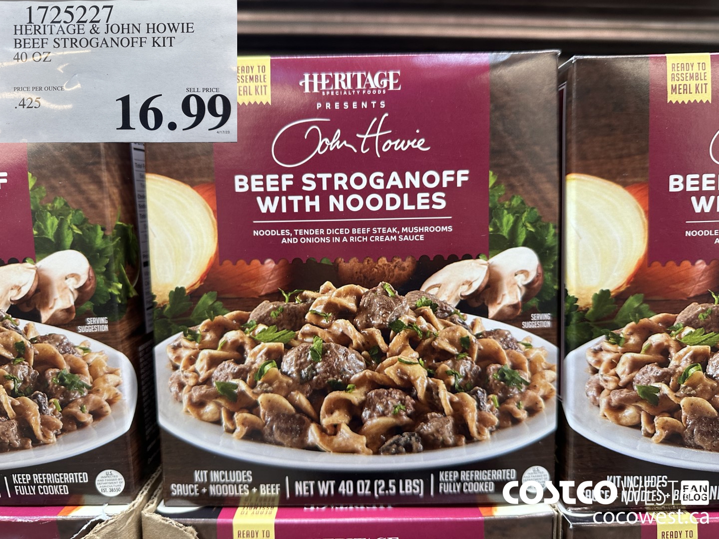 1725227 HERITAGE & JOHN HOWIE BEEF STROGANOFF KIT 40 OZ $16.99