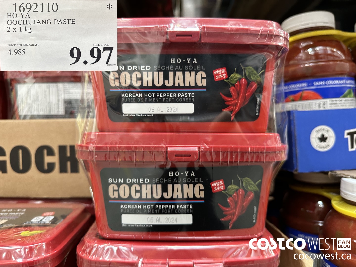 1692110 HO-YA GOCHUJANG PASTE 2 X 1 KG $9.97