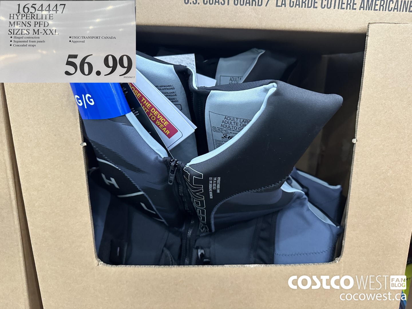 1654447 HYPERLITE MENS PFD SIZES M-XXL $56.99