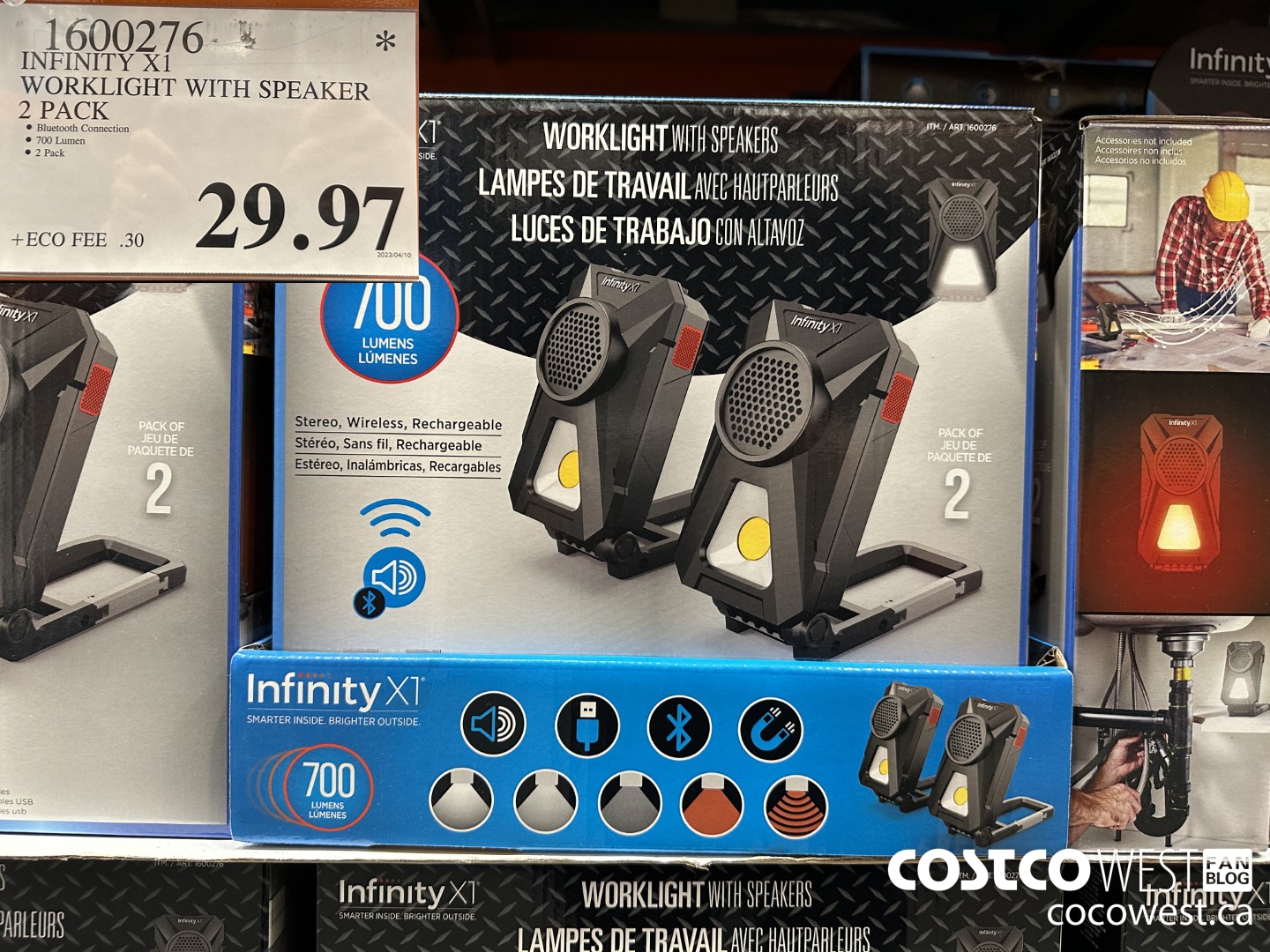 1600276 INFINITY X1 WORKLIGHT WITH SPEAKER 2 PACK $29.97