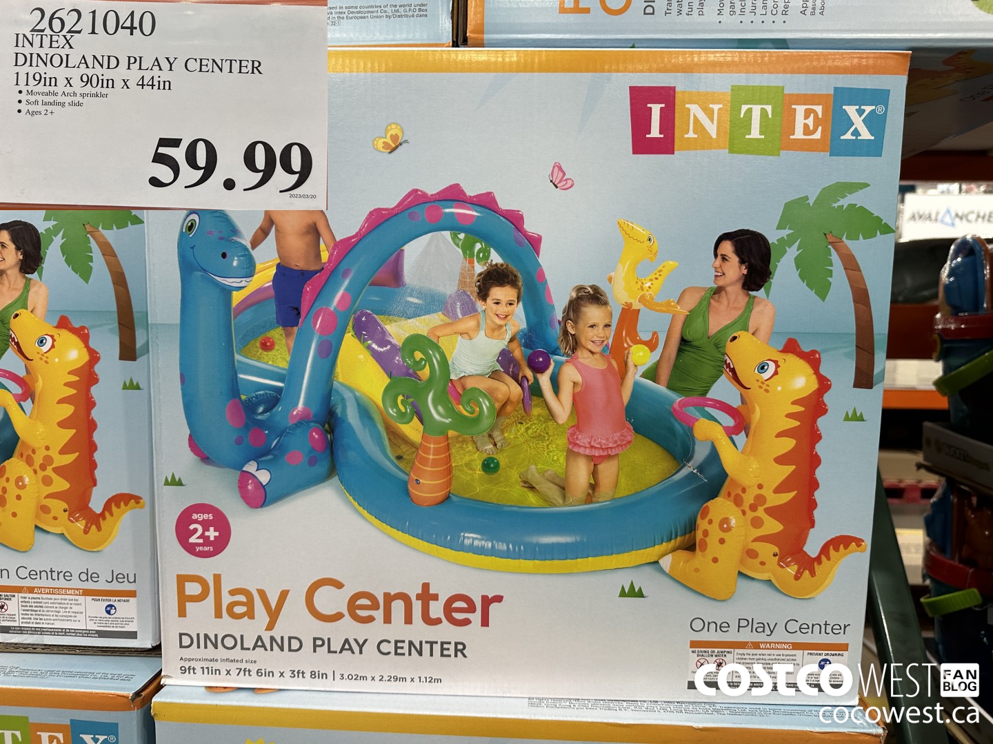 2621040 INTEX DINOLAND PLAY CENTER 119IN X 90IN X 44IN $59.99