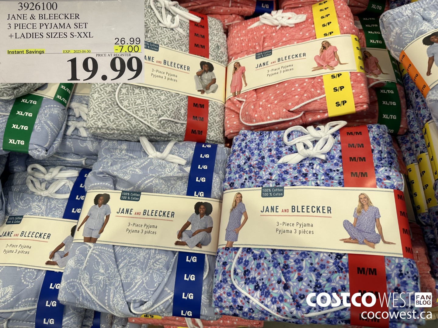 3926100 JANE & BLEECKER 3 PIECE PYJAMA SET LADIES SIZES S-XXL ($7.00 INSTANT SAVINGS EXPIRES ON 2023-04-30) $19.99