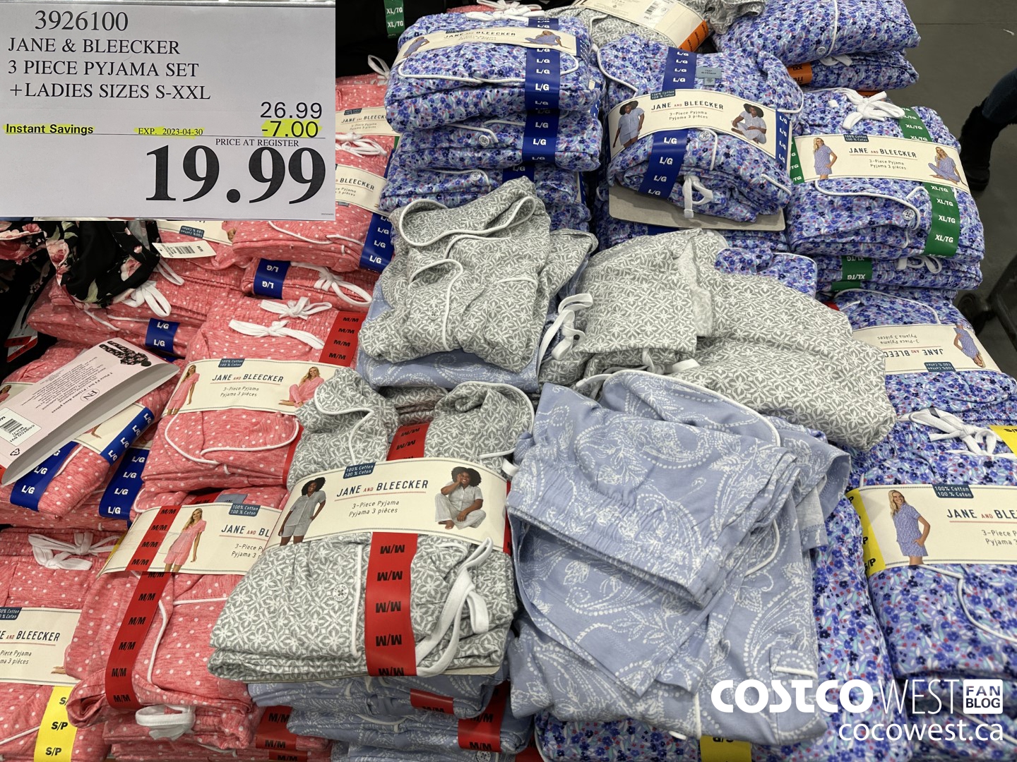 3926100 JANE & BLEECKER 3 PIECE PYJAMA SET LADIES SIZES S-XXL ($7.00 INSTANT SAVINGS EXPIRES ON 2023-04-30) $19.99