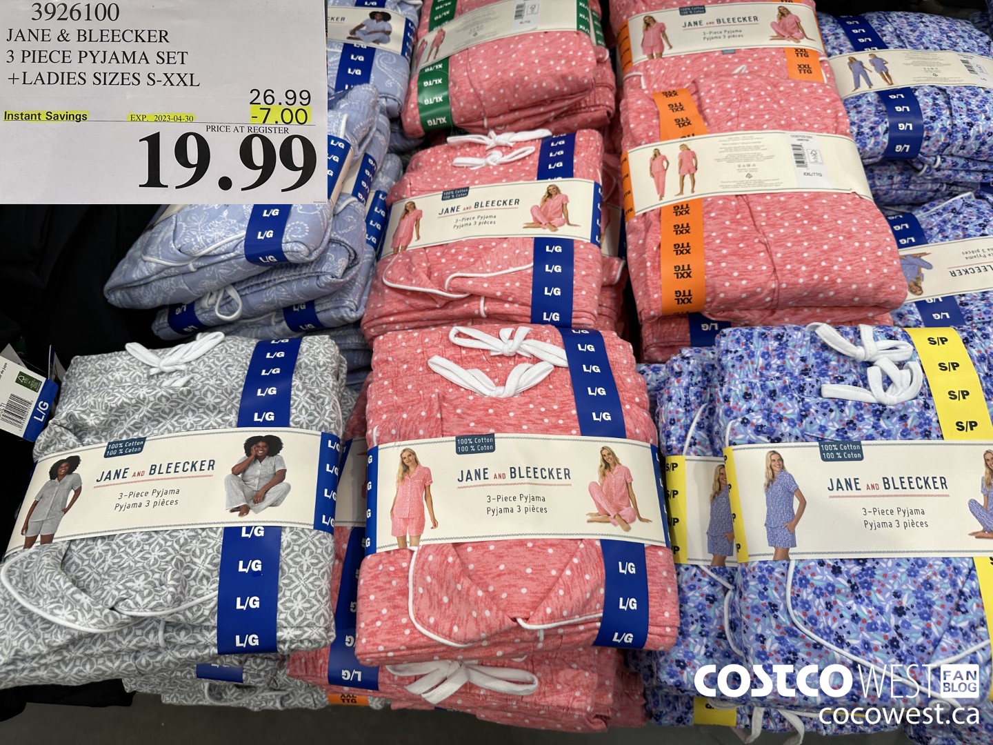 3926100 JANE & BLEECKER 3 PIECE PYJAMA SET LADIES SIZES S-XXL ($7.00 INSTANT SAVINGS EXPIRES ON 2023-04-30) $19.99