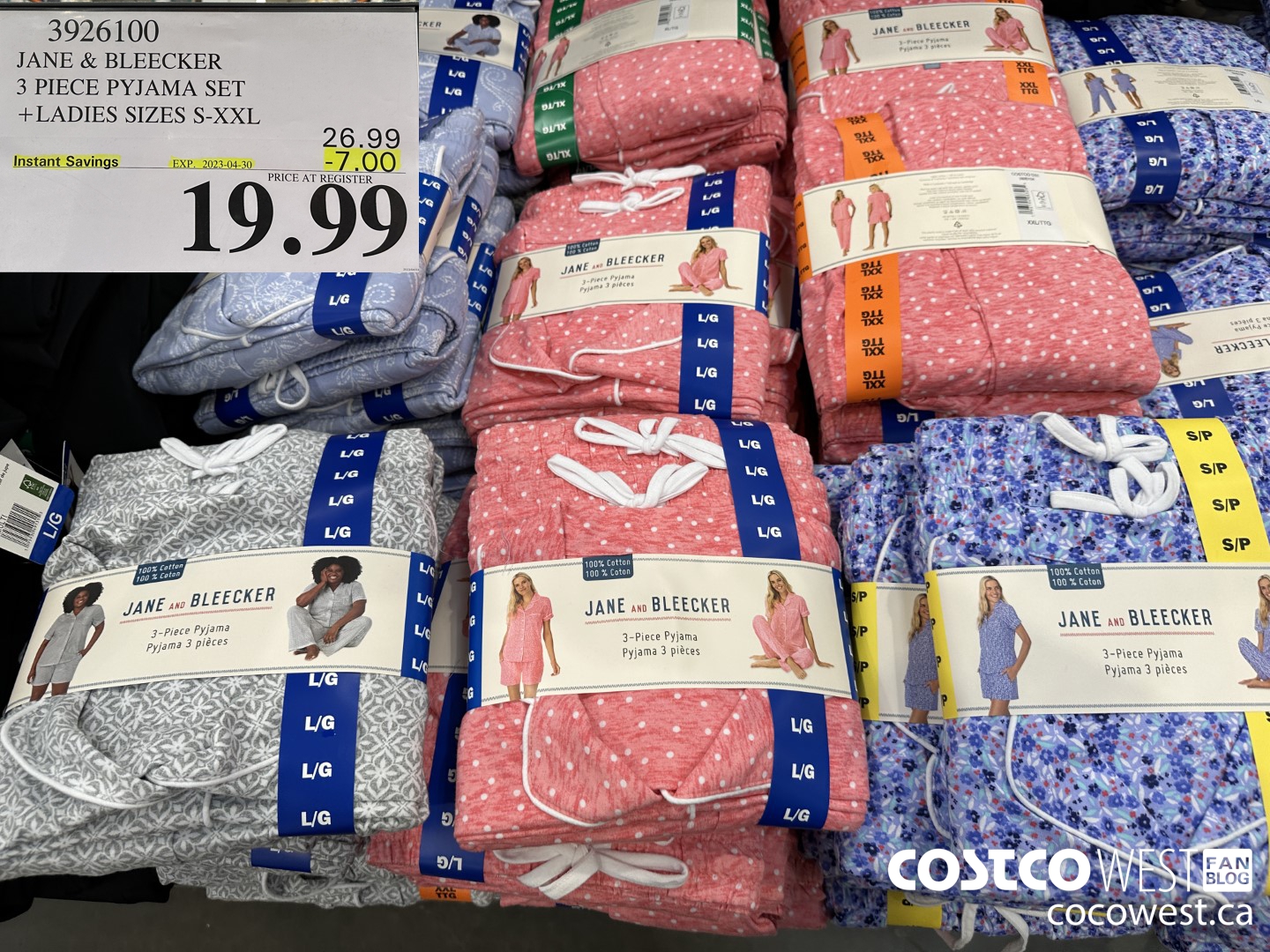 3926100 JANE & BLEECKER 3 PIECE PYJAMA SET LADIES SIZES S-XXL ($7.00 INSTANT SAVINGS EXPIRES ON 2023-04-30) $19.99