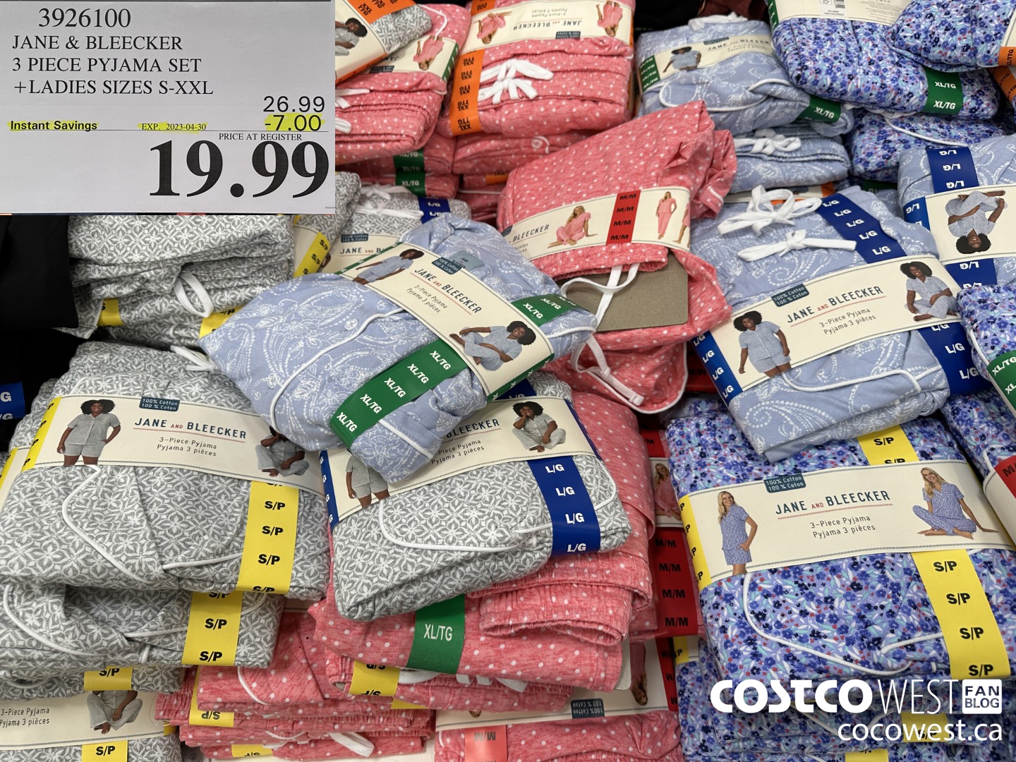 3926100 JANE & BLEECKER 3 PIECE PYJAMA SET LADIES SIZES S-XXL ($7.00 INSTANT SAVINGS EXPIRES ON 2023-04-30) $19.99