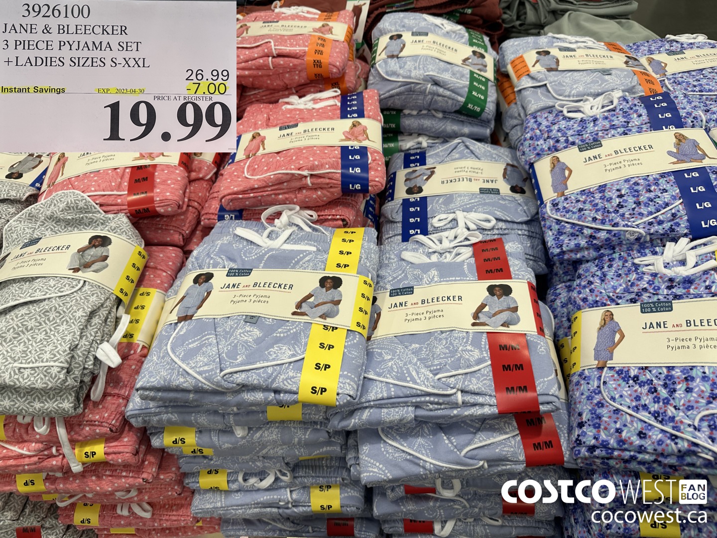 3926100 JANE & BLEECKER 3 PIECE PYJAMA SET LADIES SIZES S-XXL ($7.00 INSTANT SAVINGS EXPIRES ON 2023-04-30) $19.99