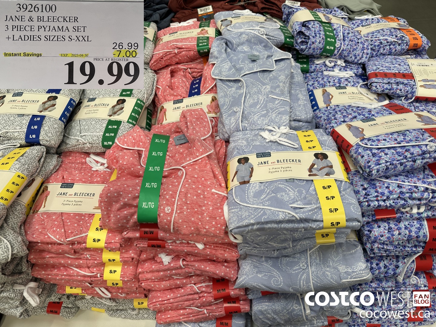 3926100 JANE & BLEECKER 3 PIECE PYJAMA SET LADIES SIZES S-XXL ($7.00 INSTANT SAVINGS EXPIRES ON 2023-04-30) $19.99