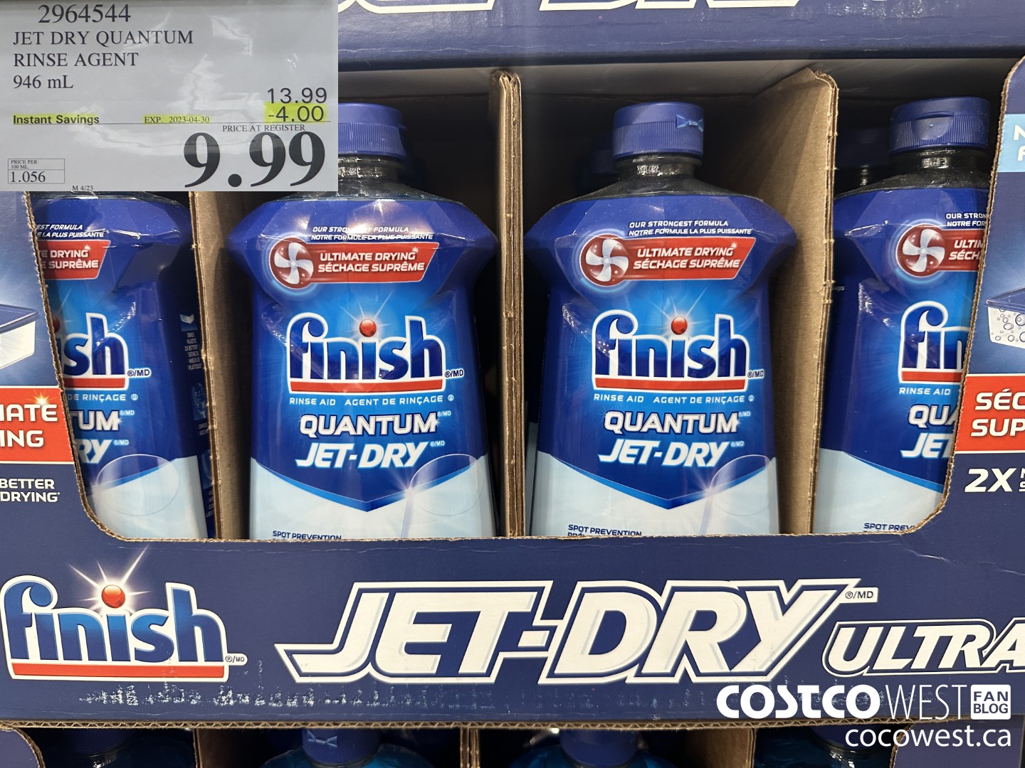 2964544 JET DRY ULTRA RINSE AGENT 946 mL ($4.00 INSTANT SAVINGS EXPIRES ON 2023-04-30) $9.99