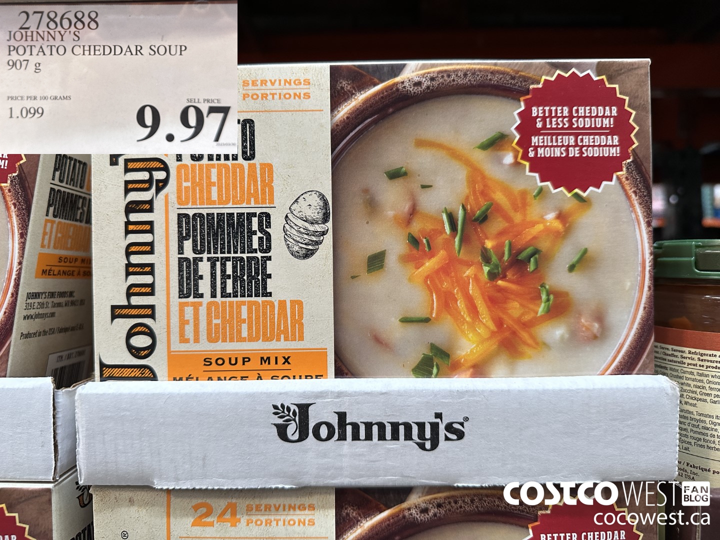 278688 JOHNNY'S POTATO CHEDDAR SOUP 907 g $9.97