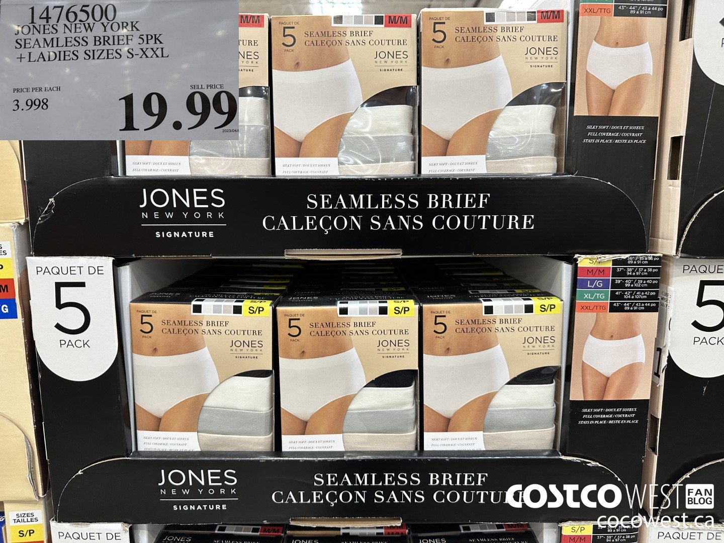1476500 JONES NEW YORK SEAMLESS BRIEF 5PK LADIES SIZES S-XXL $19.99