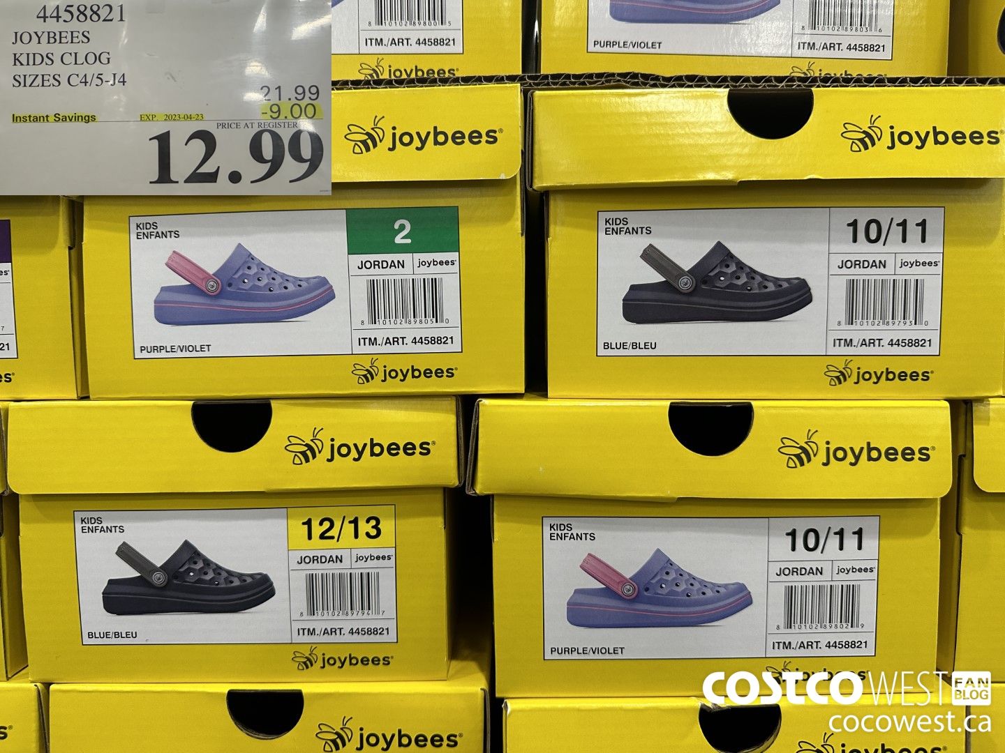4458821 JOYBEES KIDS CLOG SIZES C4/5-J4  ($9.00 INSTANT SAVINGS EXPIRES ON 2023-04-23) $12.99