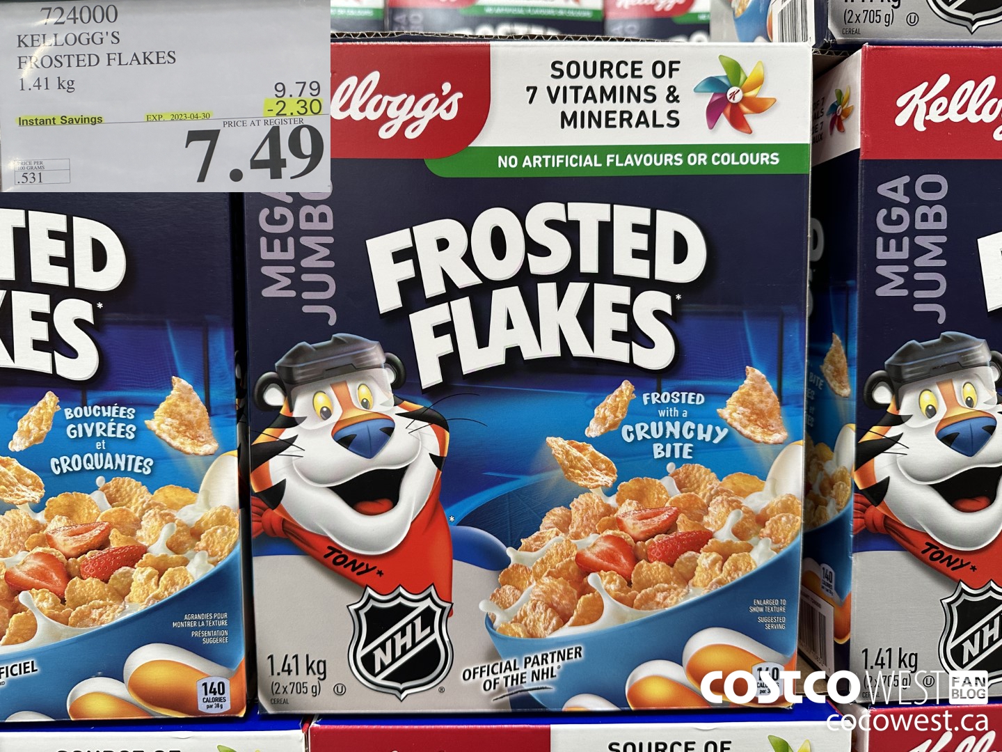 724000 KELLOGGS FROSTED FLAKES MEGA 1.41 kg ($2.30 INSTANT SAVINGS EXPIRES ON 2023-04-30) $7.49