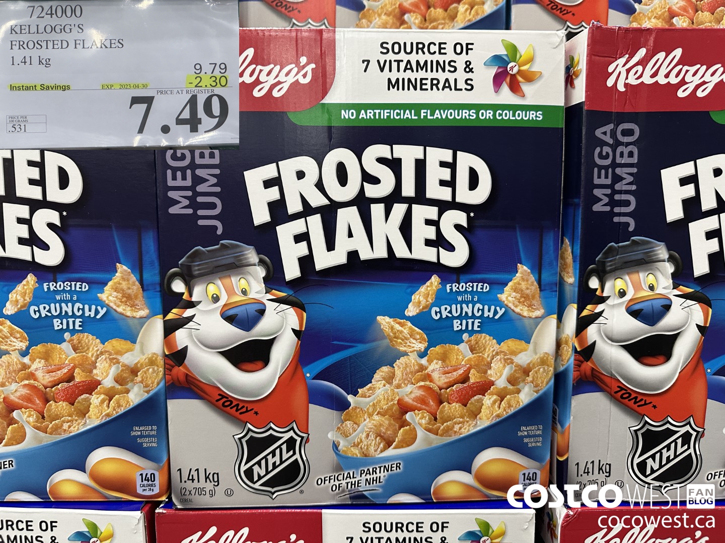 724000 KELLOGGS FROSTED FLAKES MEGA 1.41 kg ($2.30 INSTANT SAVINGS EXPIRES ON 2023-04-30) $7.49