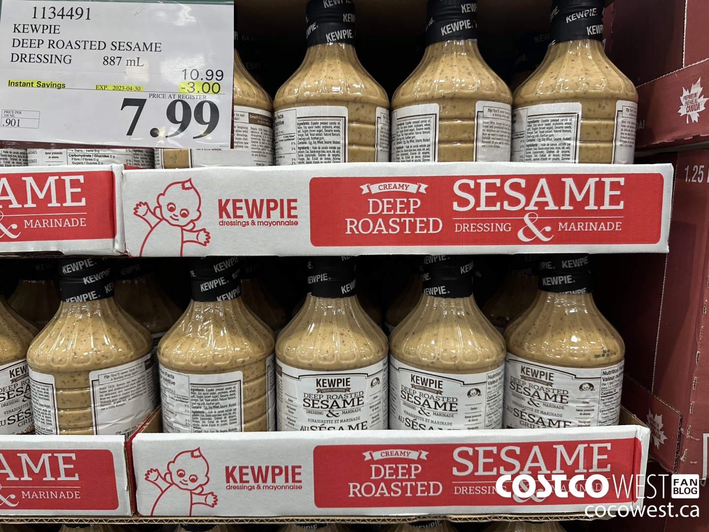1134491 KEWPIE DEEP ROASTED SESAME DRESSING 887 mL ($3.00 INSTANT SAVINGS EXPIRES ON 2023-04-30) $7.99