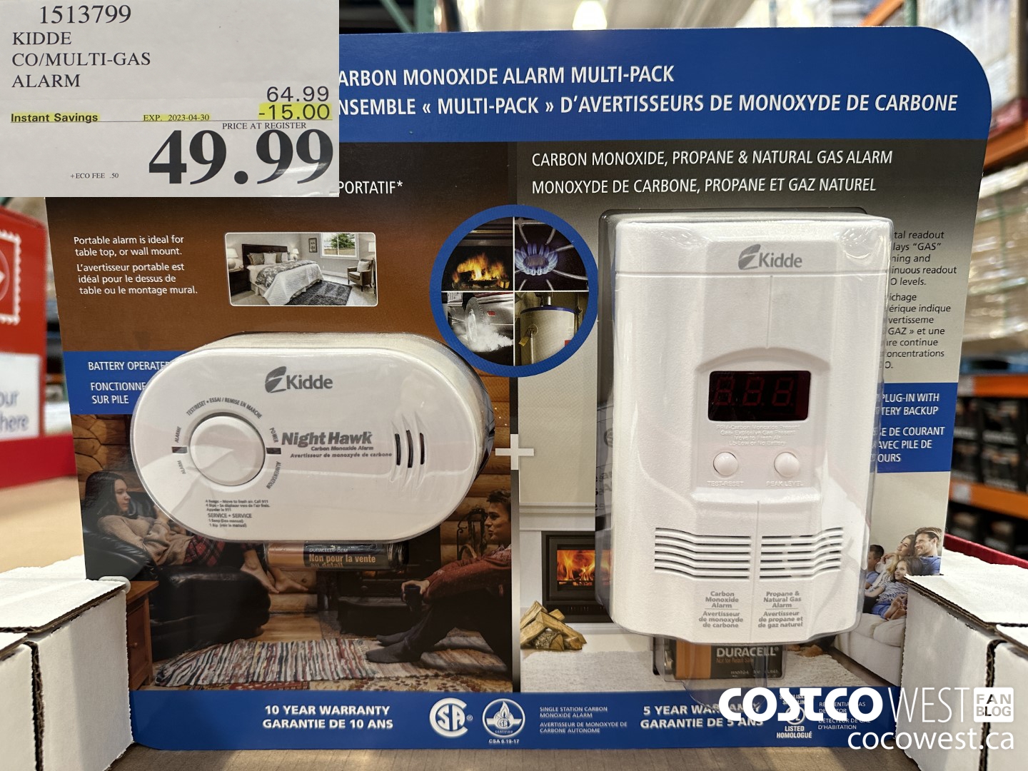 1513799 KIDDE CO/MULTI-GAS ALARM ($15.00 INSTANT SAVINGS EXPIRES ON 2023-04-30) $49.99
