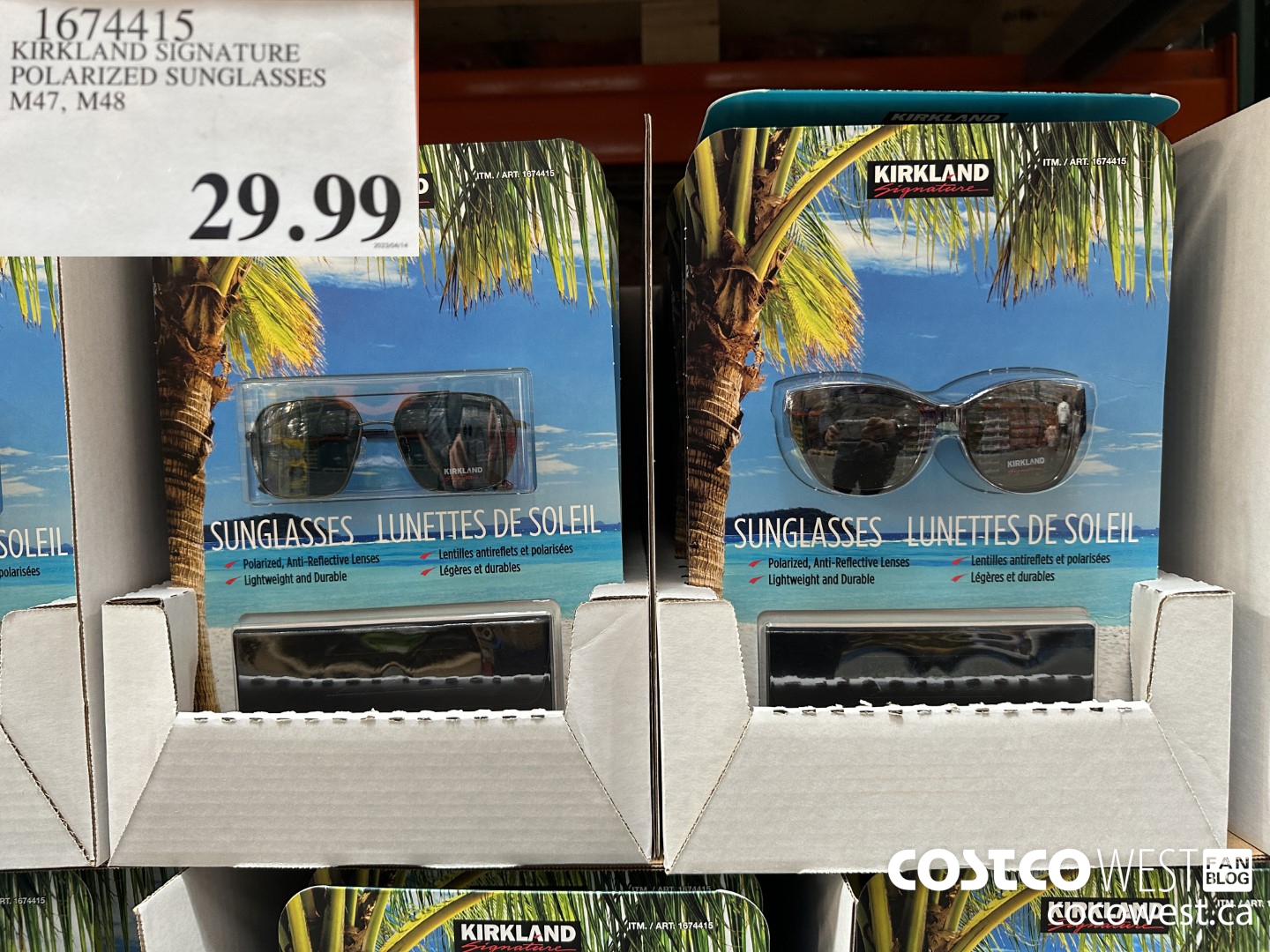 1674415 KIRKLAND SIGNATURE POLARIZED SUNGLASSES M47, M48 $29.99
