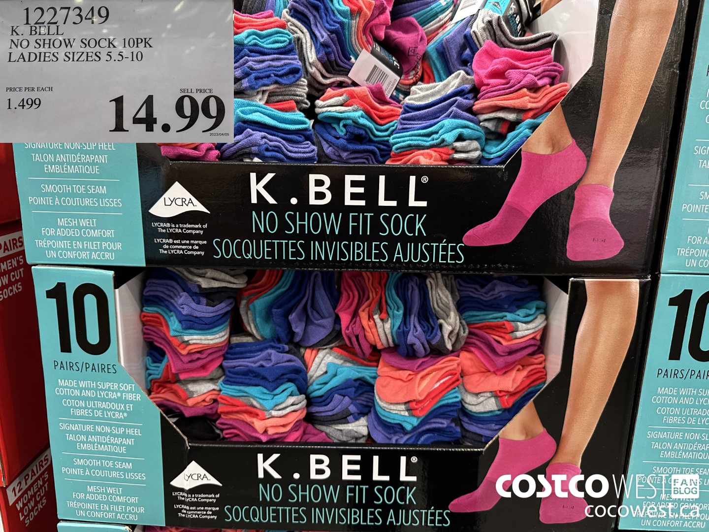 1227349 K. BELL NO SHOW SOCK 10PK LADIES SIZES 5.5-10 $14.99