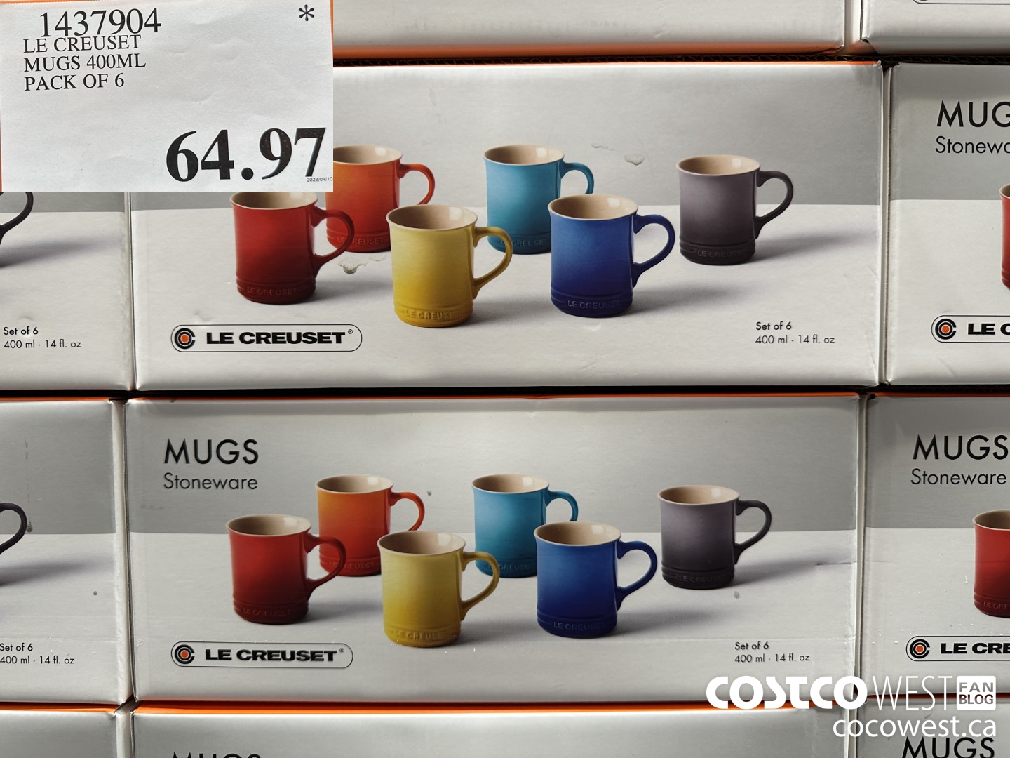 1437904 LE CREUSET MUGS PACK OF 6 $64.97