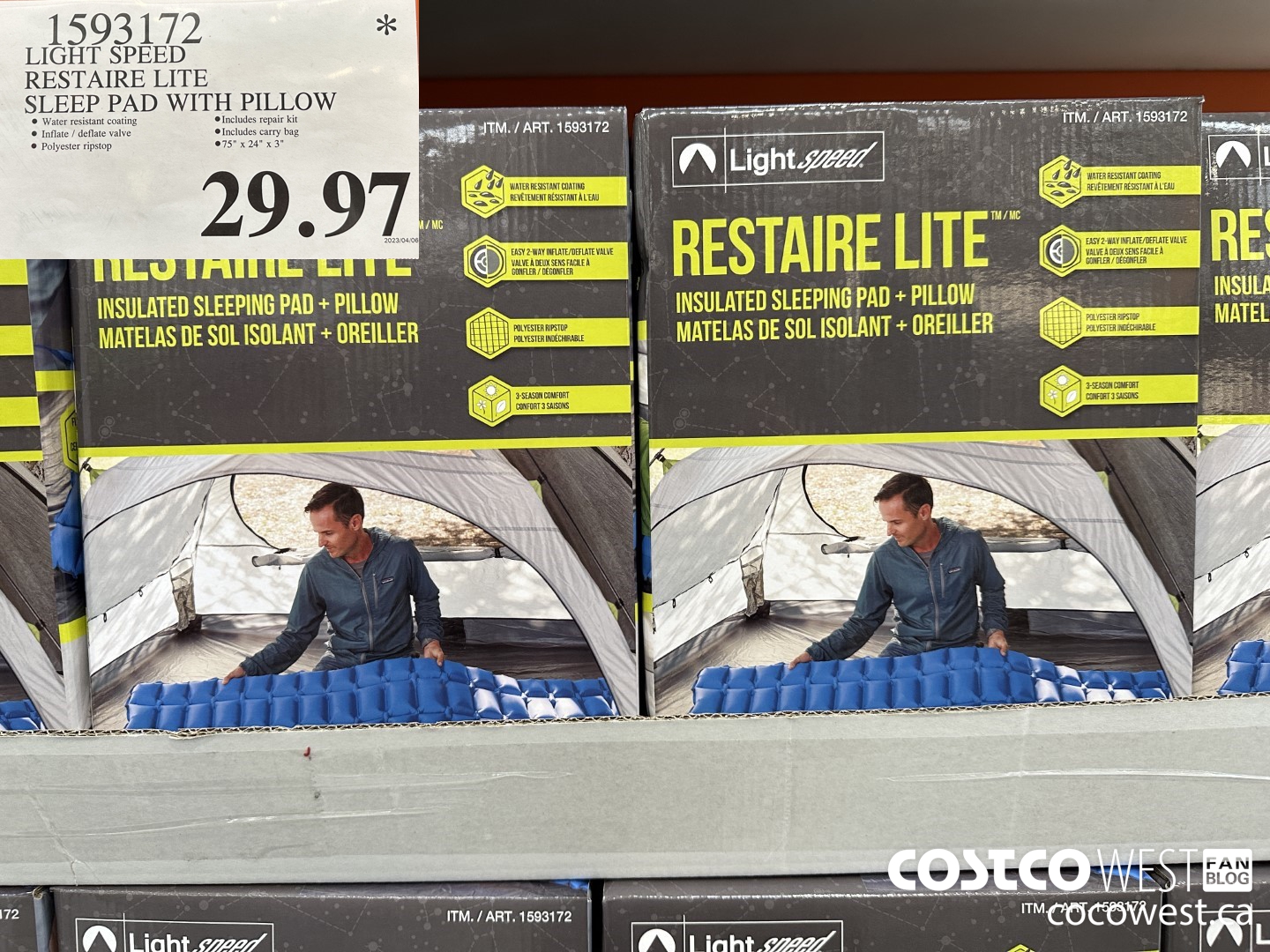 1593172 LIGHT SPEED RESTAIRE LITE SLEEP PAD WITH PILLOW $29.97