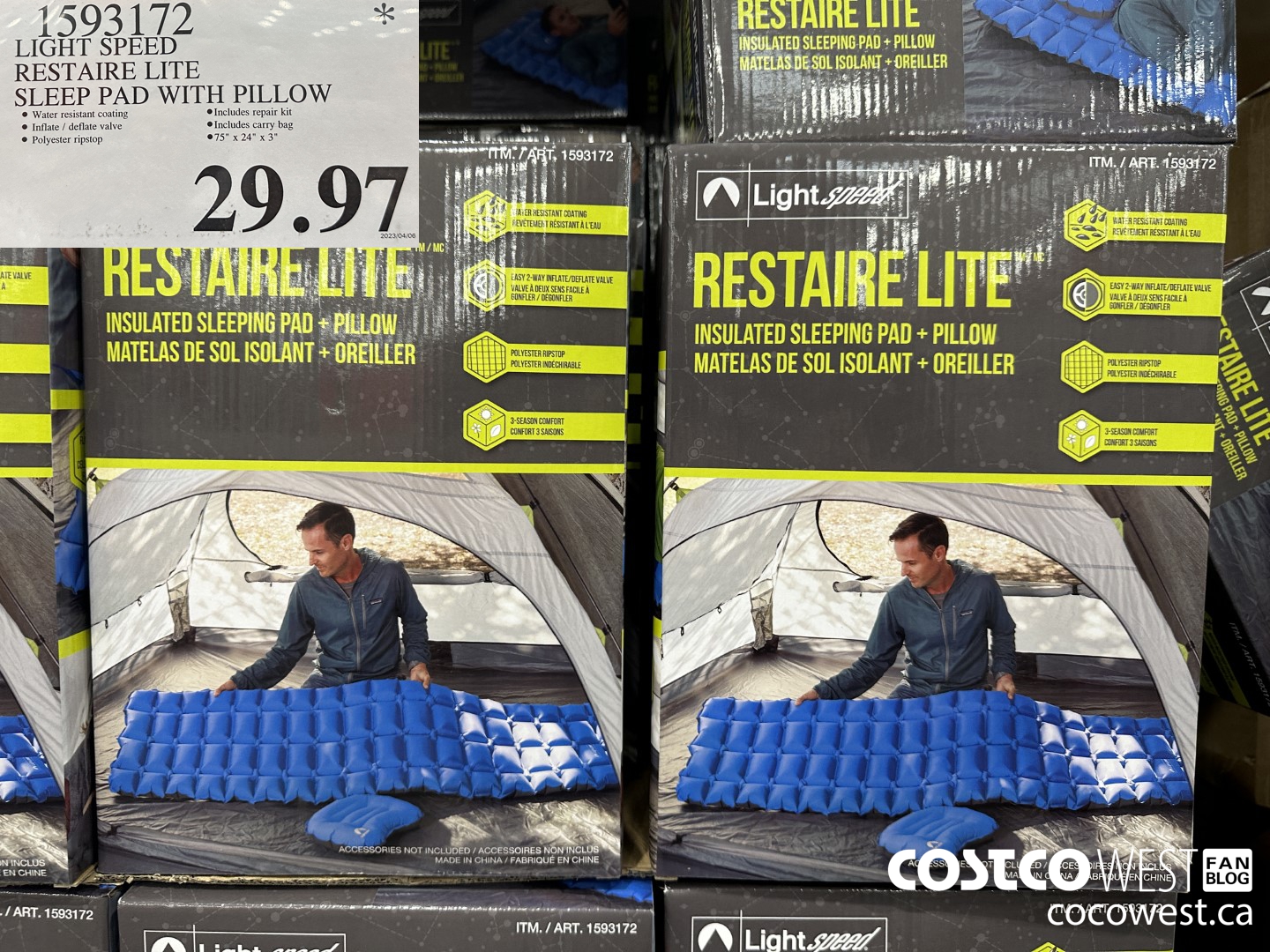 1593172 LIGHT SPEED RESTAIRE LITE SLEEP PAD WITH PILLOW $29.97