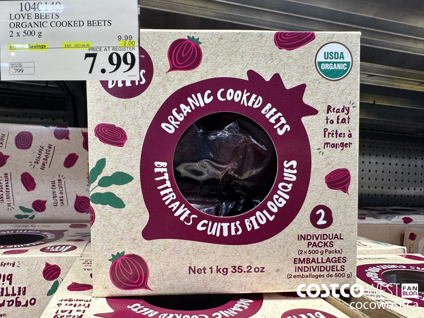1040140 LOVE BEETS ORGANIC COOKED BEETS 1KG ($2.00 INSTANT SAVINGS EXPIRES ON 2023-04-30) $7.99