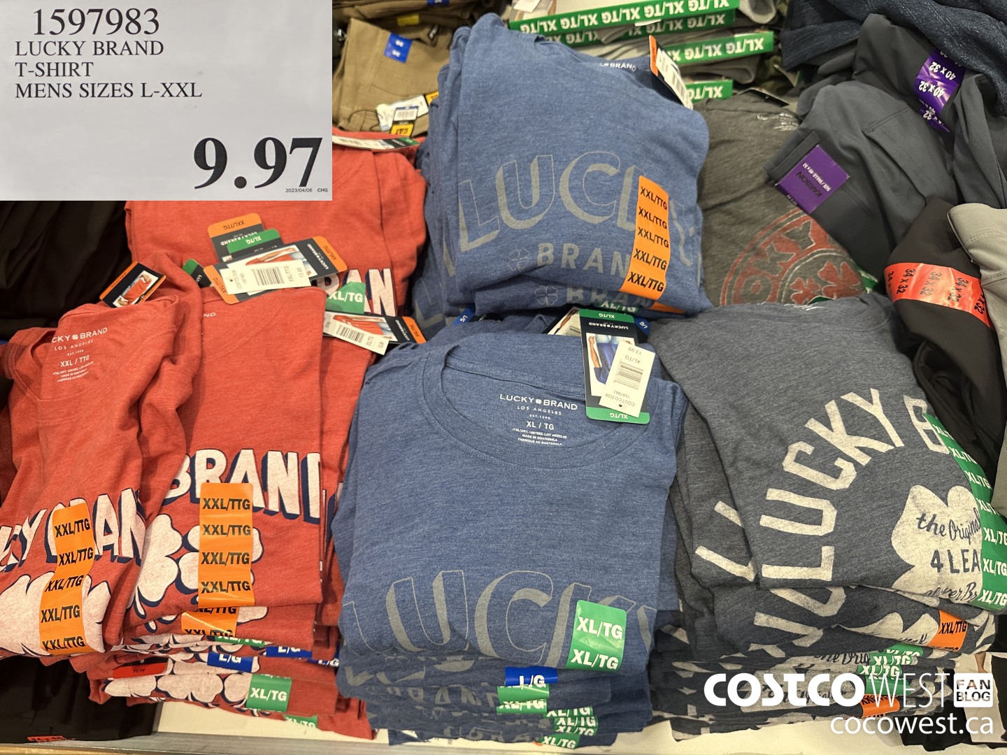 1597983 LUCKY BRAND T-SHIRT MEN'S SIZES L-XXL $9.97