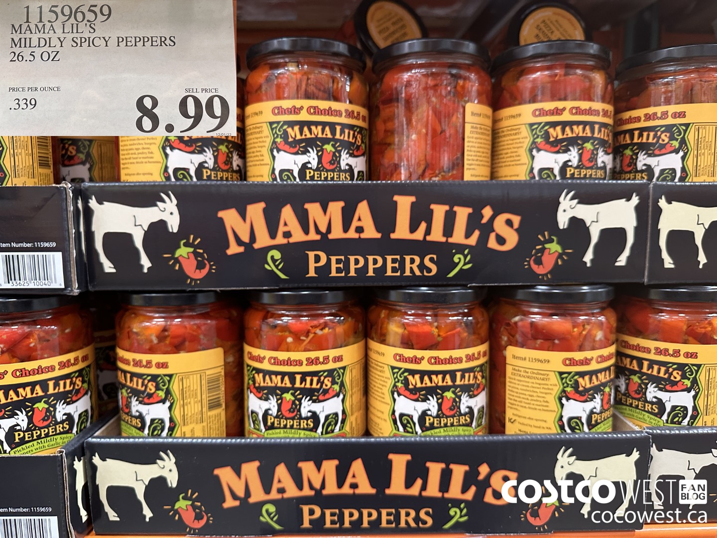 1159659 MAMA LIL'S MILDLY SPICY PEPPERS 26.5 OZ $8.99