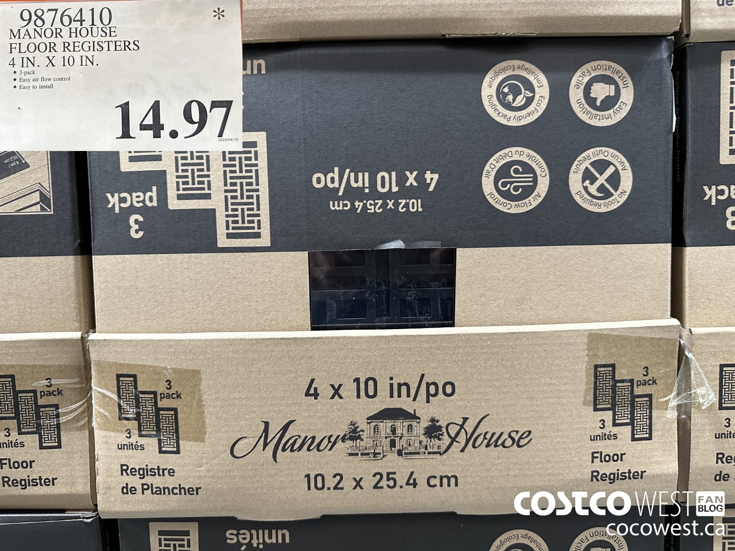 9876410 MANOR HOUSE FLOOR REGISTERS 4 IN. X 10 IN. $14.97