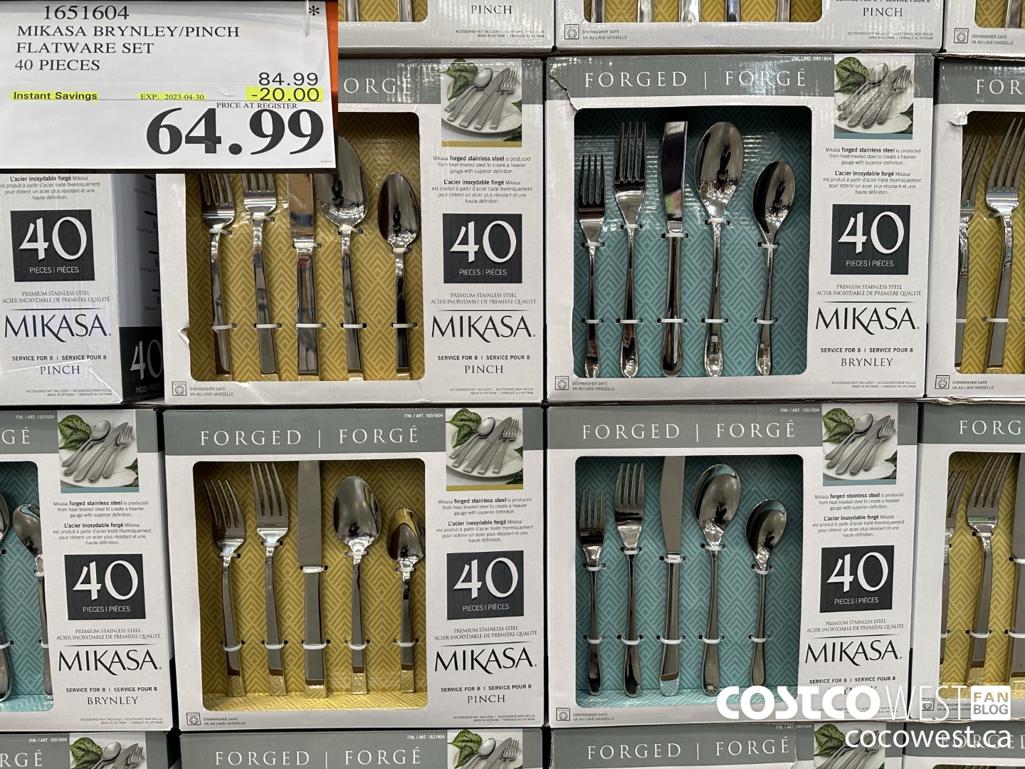 1651604 MIKASA BRYNLEY/PINCH FLATWARE SET 40 PIECES ($20.00 INSTANT SAVINGS EXPIRES ON 2023-04-30) $64.99