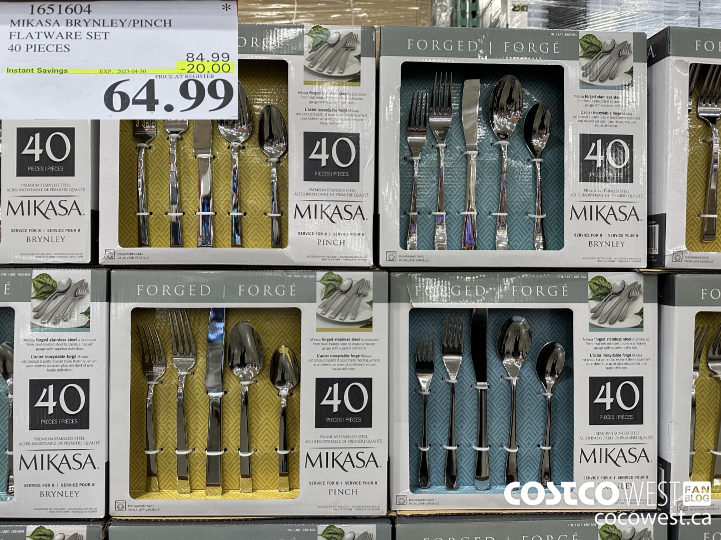 1651604 MIKASA BRYNLEY/PINCH FLATWARE SET 40 PIECES ($20.00 INSTANT SAVINGS EXPIRES ON 2023-04-30) $64.99