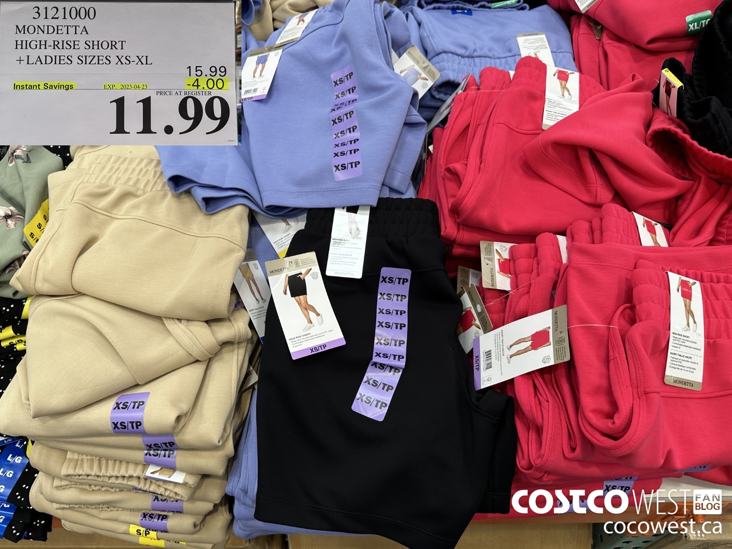 3121000 MONDETTA HIGH-RISE SHORT LADIES SIZES XS-XL ($4.00 INSTANT SAVINGS EXPIRES ON 2023-04-23) $11.99