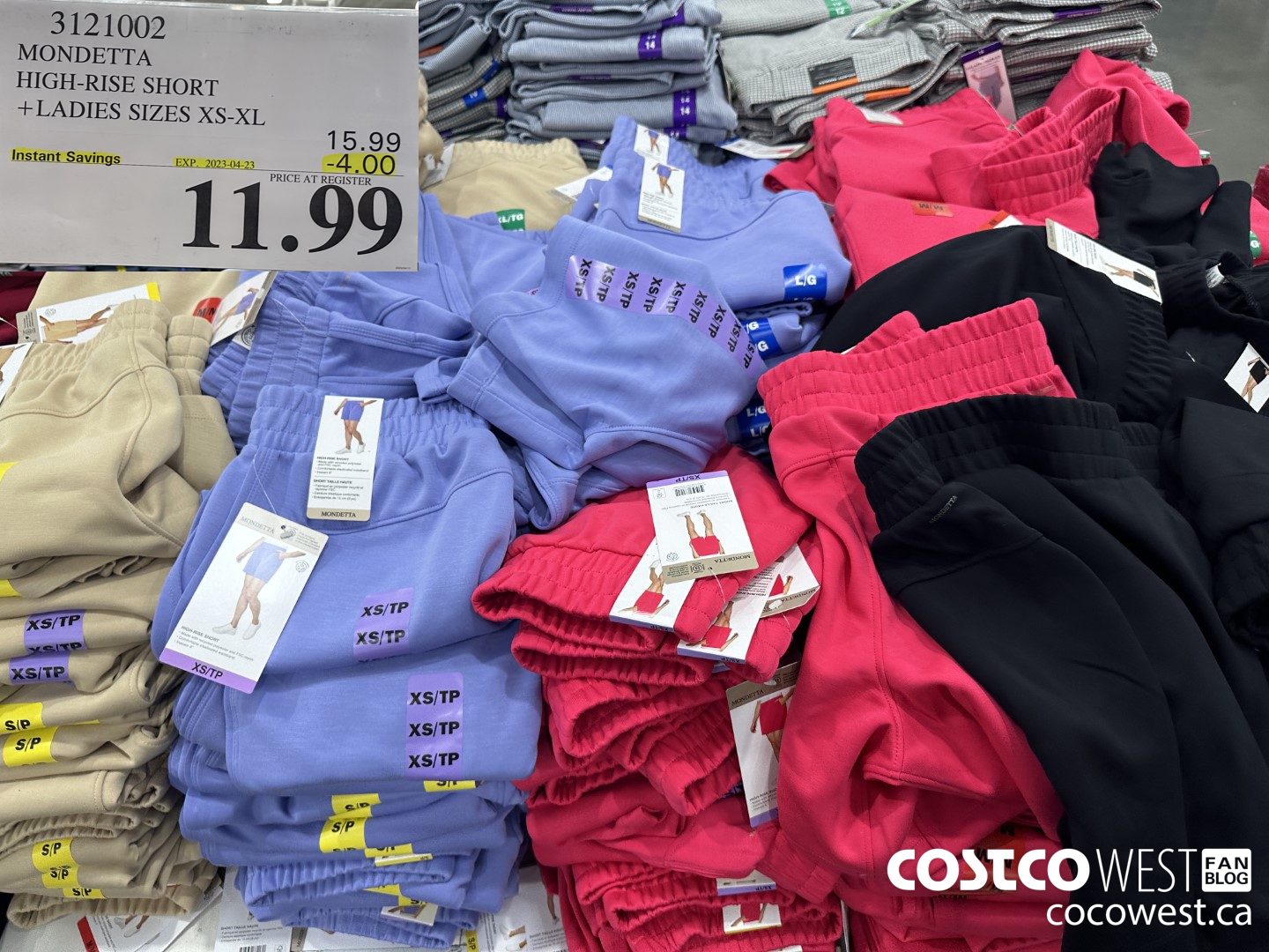 3121002 MONDETTA HIGH-RISE SHORT LADIES SIZES XS-XL ($4.00 INSTANT SAVINGS EXPIRES ON 2023-04-23) $11.99