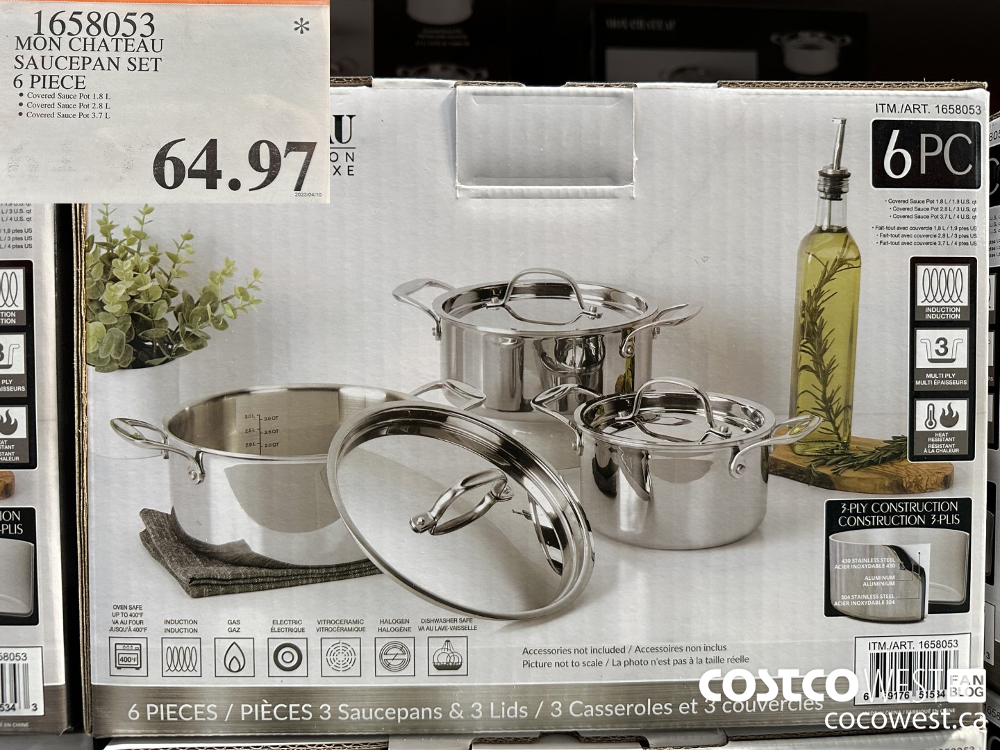 1658053 MON CHATEAU SAUCEPAN SET 6 PIECE $64.97