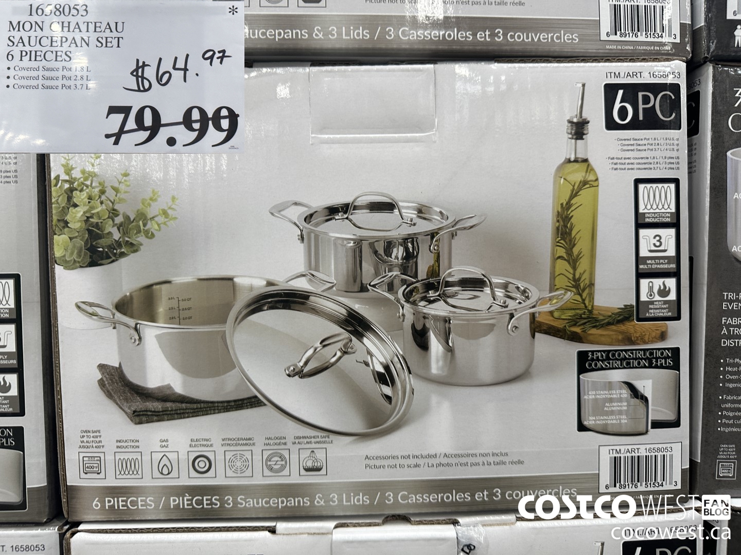 1658053 MON CHATEAU SAUCEPAN SET 6 PIECE $64.97