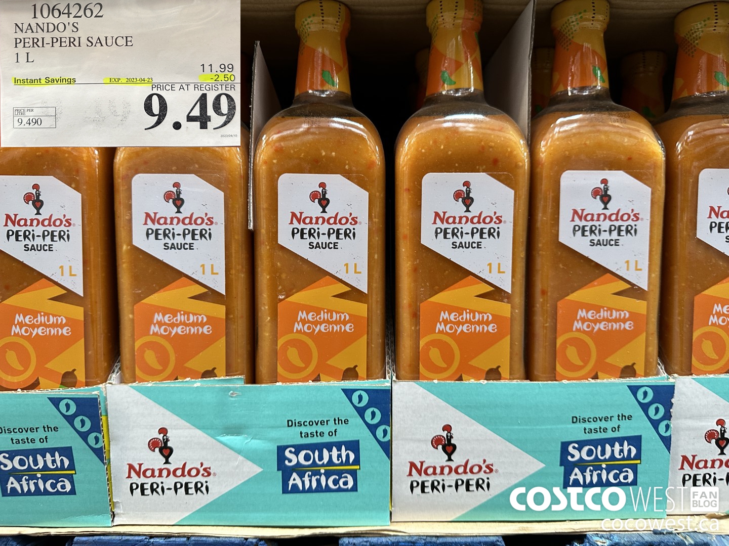 1064262 NANDO'S PERI-PERI SAUCE 1 L ($2.50 INSTANT SAVINGS EXPIRES ON 2023-04-23) $9.49