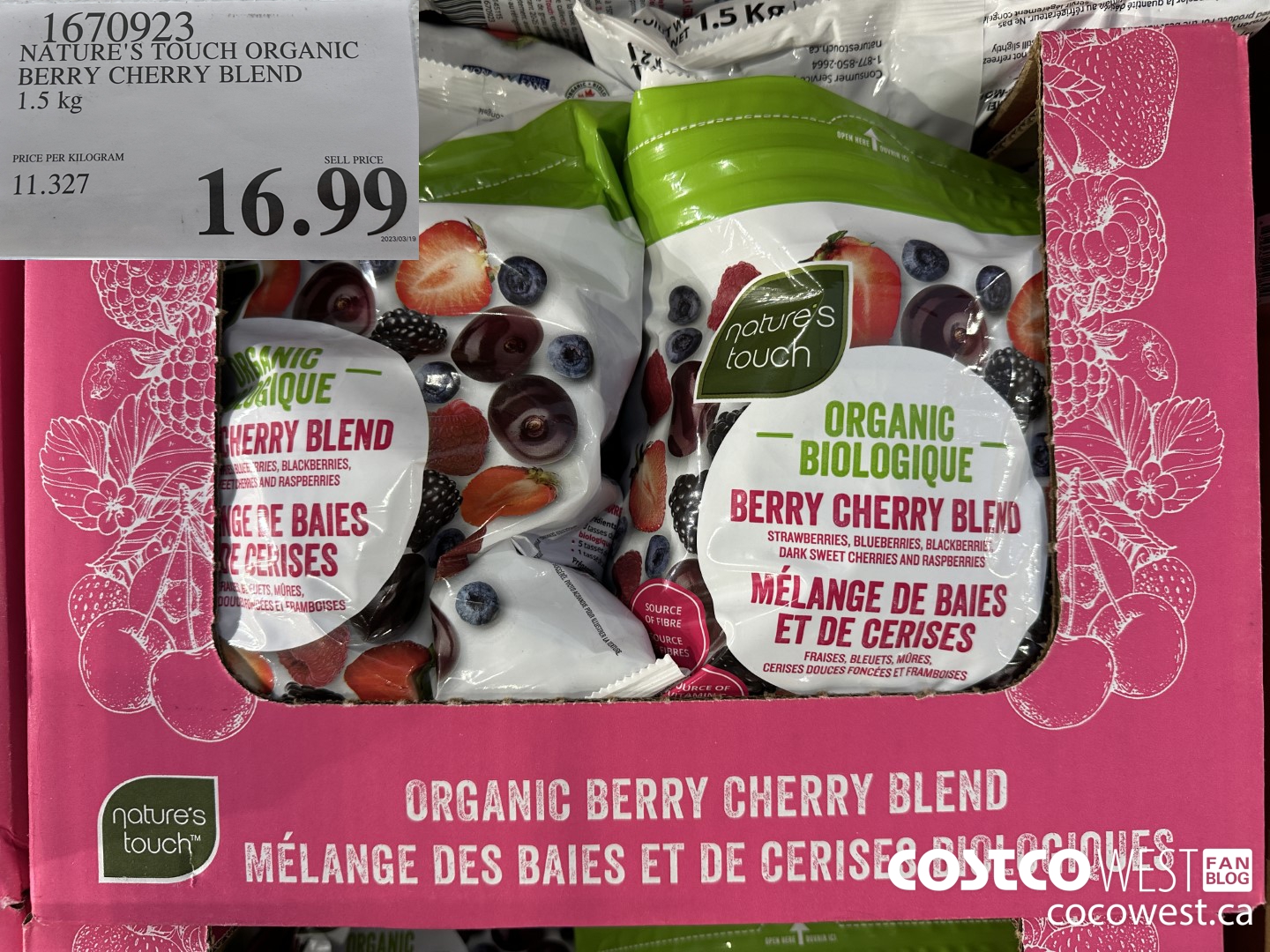 1670923 NATURE'S TOUCH ORGANIC BERRY CHERRY BLEND 1.5 KG $16.99
