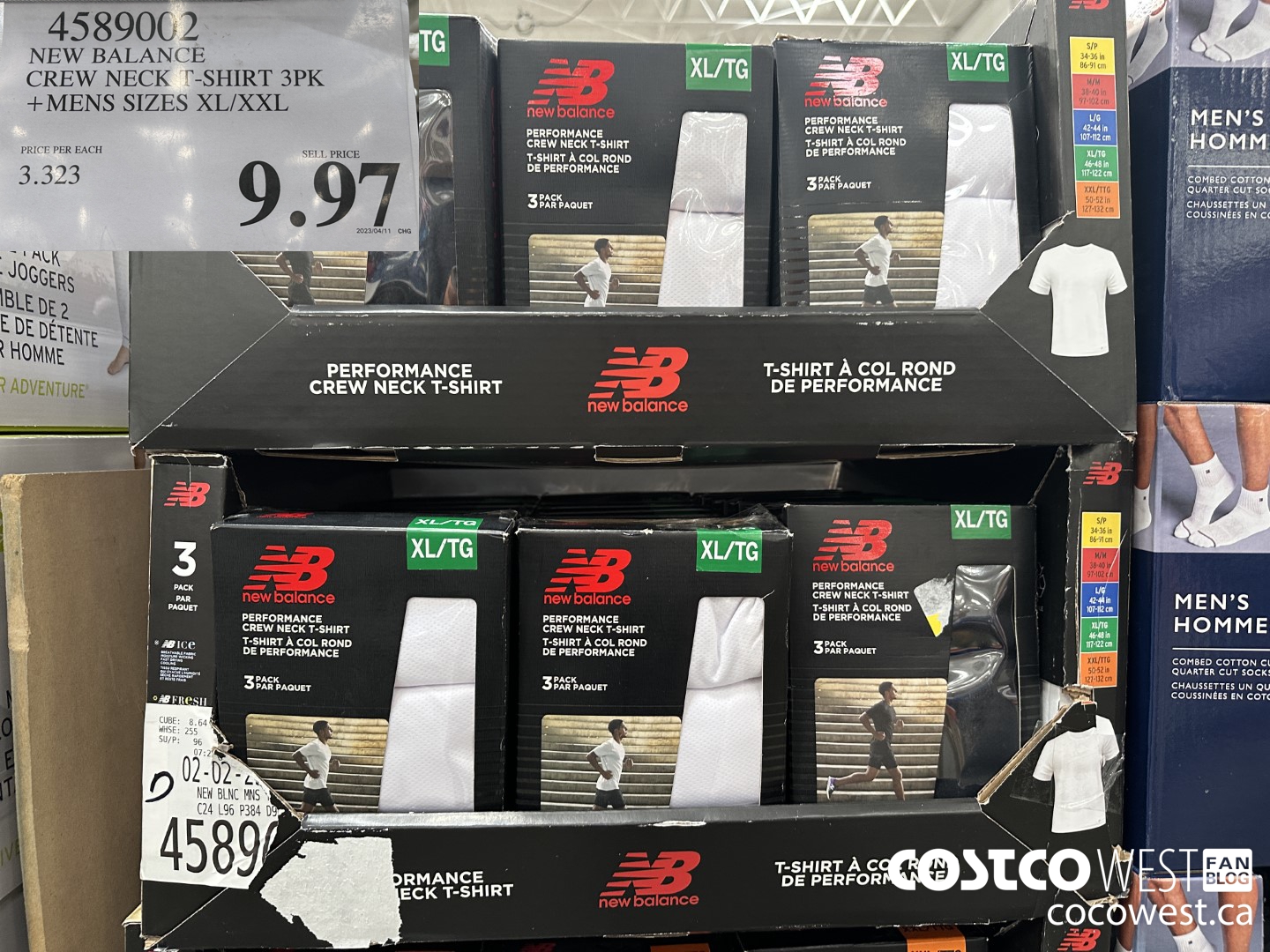 4589002 NEW BALANCE CREW NECK T-SHIRT 3PK MENS SIZES XL/XXL $9.97